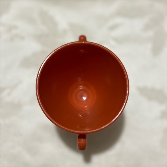 Vintage 1940’s Hazel Atlas Cup and Saucer, Sugar Dish and Creamer - Brick/Coral - Picture 6 of 16